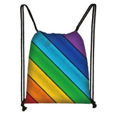 Pride Striped Drawstring Bag